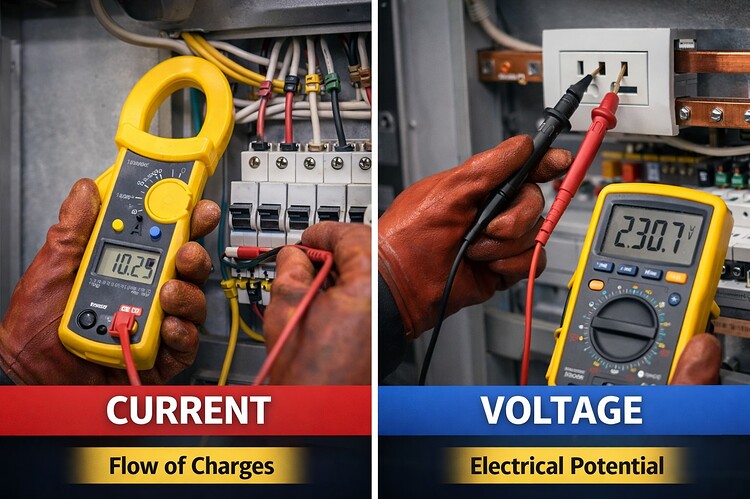Difference between Voltage and Current - Electrical - Industrial ...