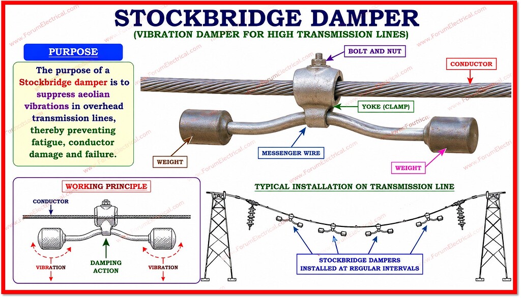 What is the purpose of a Stock-bridge damper in High transmission lines ...