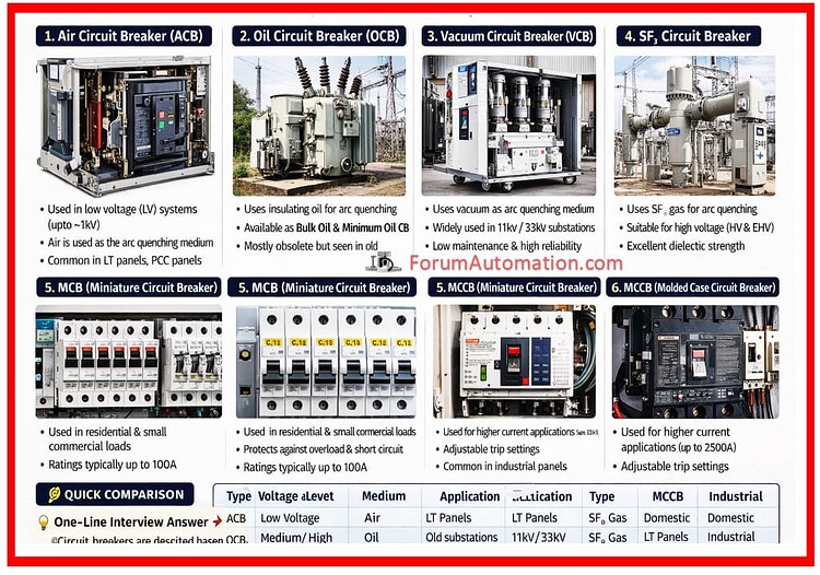 Machine Breaker Types What are the major types of circuit breaker? - Electrical - Industrial ...