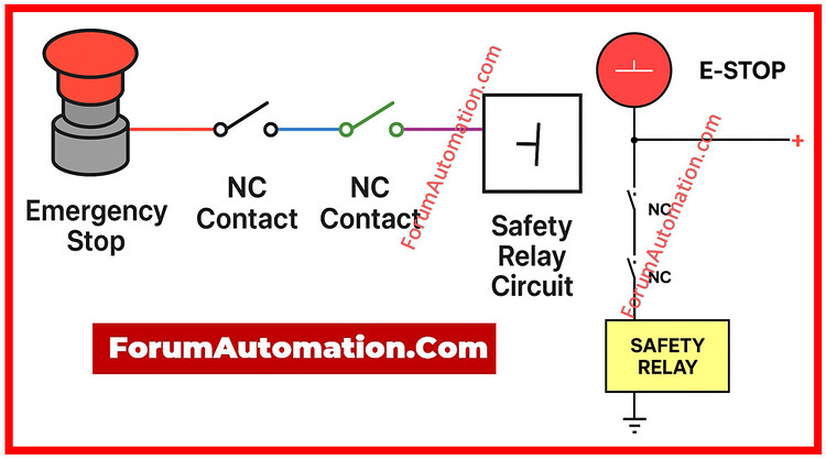 Why Emergency Stop push button use two Normally Closed (NC) contacts in ...