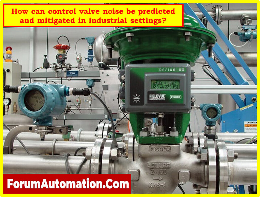 How can control valve noise be predicted and mitigated in industrial