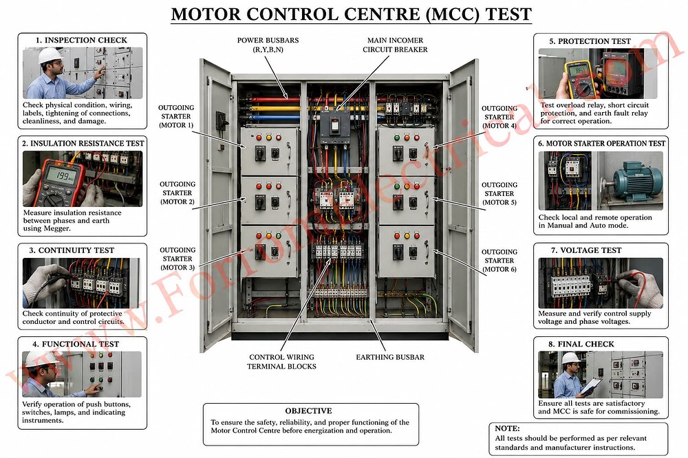 Mcc Test Block What is Motor Control Centre (MCC) Test? - Electrical - Industrial ...